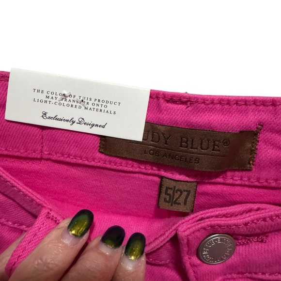 Judy Blue All the Heart Eyes High Rise Hot Pink 90’s Straight Leg Jeans 5 NWT - Picture 5 of 16